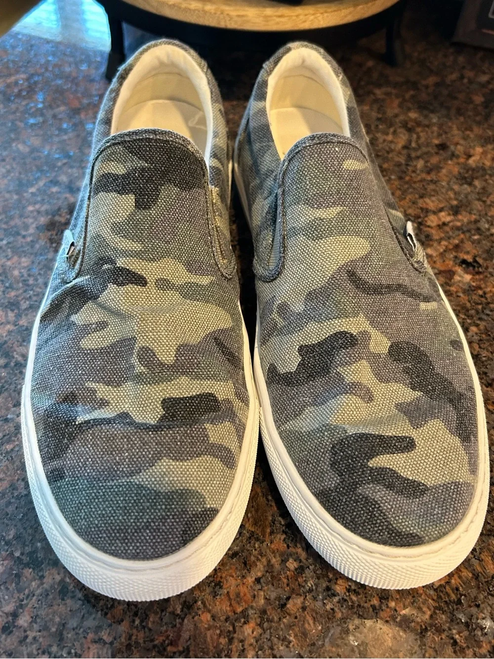 J.Crew Camo Canvas Slip on Sneakers  (size9.5)EUC